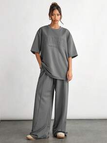 "Brooklyn Oversized Co-ord Set - Grey"